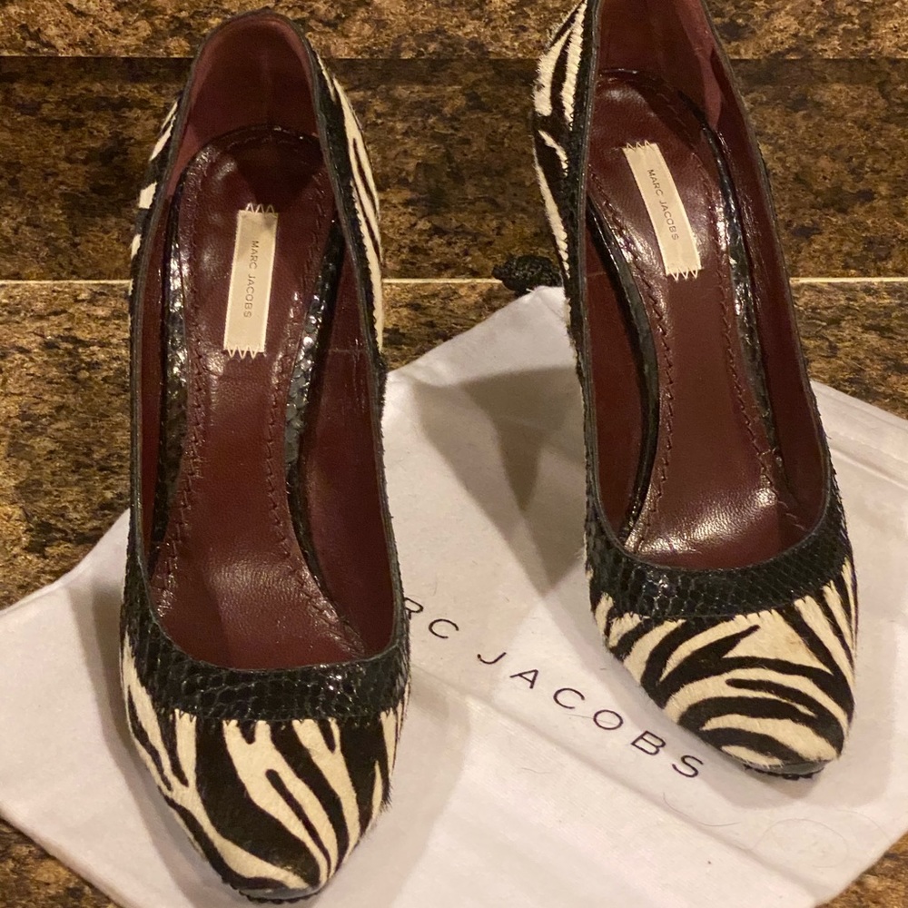 Marc Jacobs Pony-hair Pointed Toe Pumps